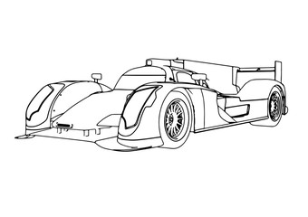 sketch of a race car vector