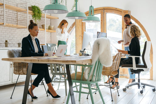 Female teamwork working at office.