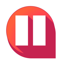 ikona z długim cieniem na tle strzałki pinezki