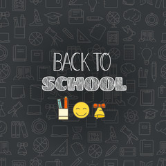 Back to school concept. Lettering vector banner