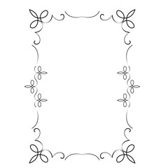 Decorative vertical frame with curls and scroll