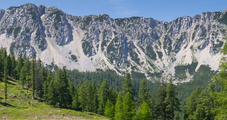 mountain wall view from petzen austria
