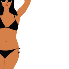 girl in black bikini background