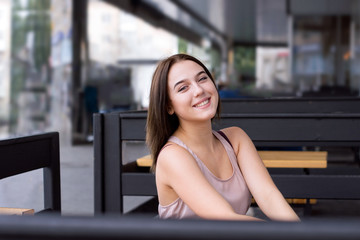 Charming model in great mood