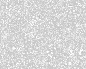 Simple pastel color floral pattern vector seamless