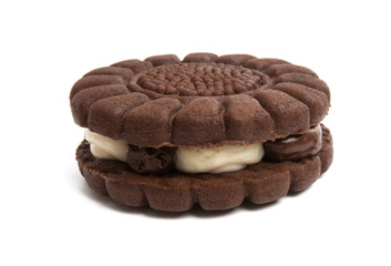 biscuits sandwich with cream isolated
