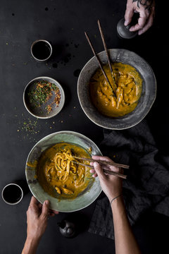 Yellow curry noodles