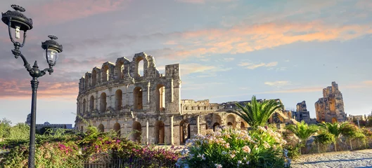 Rolgordijnen El Djem Colosseum amfitheater. Tunesië, Noord-Afrika © Valery Bareta