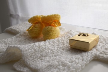 Baby wool shoes yellow gender neutral