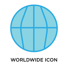 worldwide icon isolated on white background. Simple and editable worldwide icons. Modern icon vector illustration.