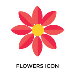 flowers icon isolated on white background. Simple and editable flowers icons. Modern icon vector illustration.