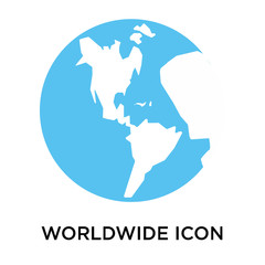 worldwide icon isolated on white background. Simple and editable worldwide icons. Modern icon vector illustration.