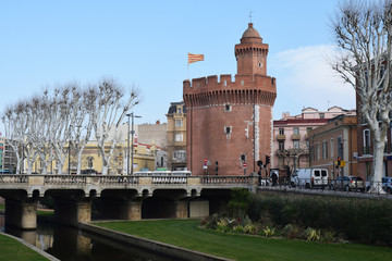 Le Castillet à Perpignan, Pyrénées orientales, Roussillon, Occitanie, France.