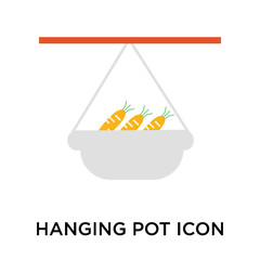 hanging pot icon isolated on white background. Simple and editable hanging pot icons. Modern icon vector illustration.