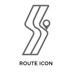 route icon isolated on white background. Simple and editable route icons. Modern icon vector illustration.