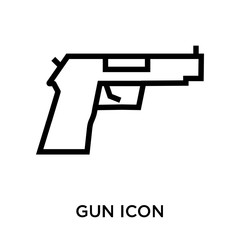 gun icon isolated on white background. Simple and editable gun icons. Modern icon vector illustration.