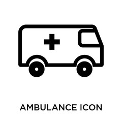 ambulance icon isolated on white background. Simple and editable ambulance icons. Modern icon vector illustration.