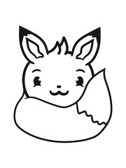sitzend liegend schwanz baby fuchs süß niedlich klein comic cartoon cool