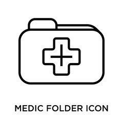 medic folder icon on white background. Modern icons vector illustration. Trendy medic folder icons