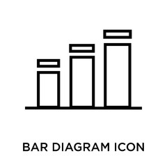 bar diagram icon on white background. Modern icons vector illustration. Trendy bar diagram icons