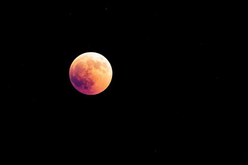 27 July 2018, Amazing picture of the Lunar Eclipse in Sardinia, Italy.