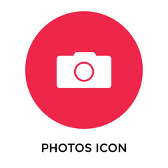 photos icon isolated on white background. Simple and editable photos icons. Modern icon vector illustration.