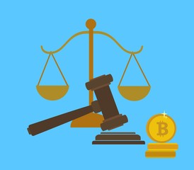 Concept of cryptocurrency legislation, digital currency law regulation and legislative control.