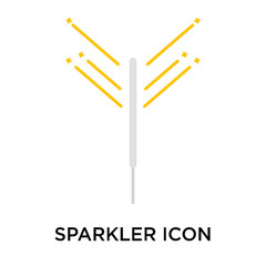 sparkler icon isolated on white background. Simple and editable sparkler icons. Modern icon vector illustration.