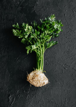 Celeriac on black