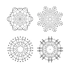 Snowflake Thin Line Icon Collection