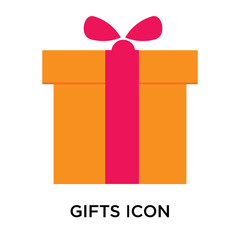 gifts icon isolated on white background. Simple and editable gifts icons. Modern icon vector illustration.