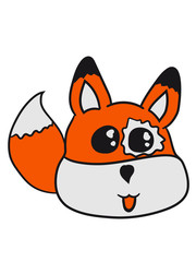 schwanz gesicht kopf baby fuchs süß niedlich klein comic cartoon cool