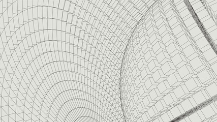 Abstract vector landscape background. Cyberspace  grid. 3d technology  illustration.