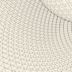 Abstract vector landscape background. Cyberspace  grid. 3d technology  illustration.