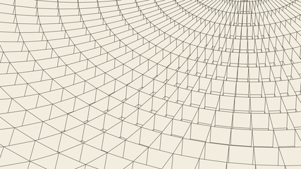 Abstract vector landscape background. Cyberspace  grid. 3d technology  illustration.