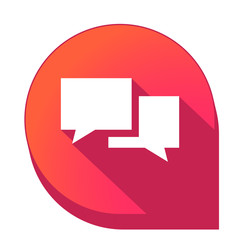 ikona z długim cieniem na tle strzałki pinezki © vempireart