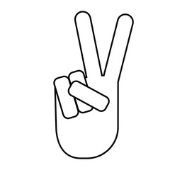 Victory hand gesture icon