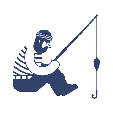 Fisherman icon. fishing rod isolated. Vector illustration