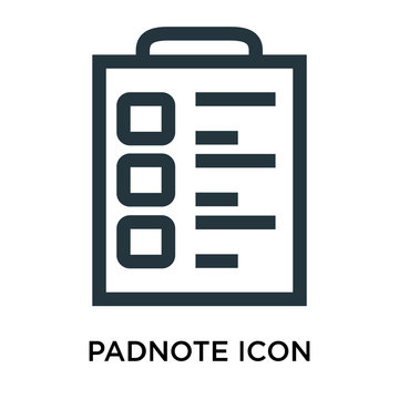 padnote icon isolated on white background. Modern and editable padnote icon. Simple icons vector illustration.