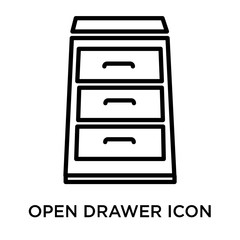 open drawer icon isolated on white background. Simple and editable open drawer icons. Modern icon vector illustration.