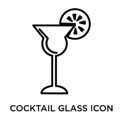 cocktail glass icon isolated on white background. Simple and editable cocktail glass icons. Modern icon vector illustration.