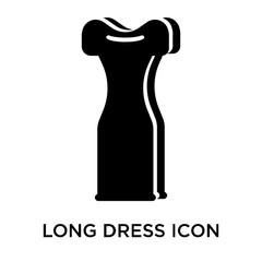 long dress icon isolated on white background. Simple and editable long dress icons. Modern icon vector illustration.