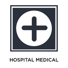 hospital medical signal of a cross in a circle icon isolated on white background. Simple and editable hospital medical signal of a cross in a circle icons. Modern icon vector illustration.