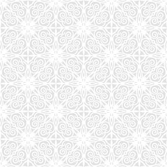 Ornate pattern for wrapping paper. Beautiful White texture on gray background