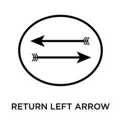 return left arrow icon isolated on white background. Simple and editable return left arrow icons. Modern icon vector illustration.
