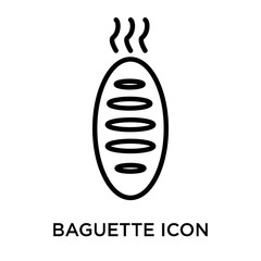 baguette icon isolated on white background. Simple and editable baguette icons. Modern icon vector illustration.