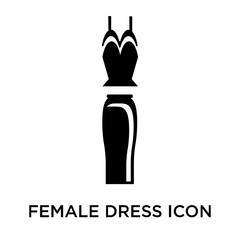 female dress icon isolated on white background. Simple and editable female dress icons. Modern icon vector illustration.