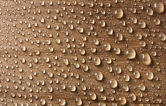 Water Droplets on Wood