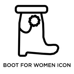 boot for women icon isolated on white background. Simple and editable boot for women icons. Modern icon vector illustration.