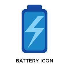 battery icons isolated on white background. Modern and editable battery icon. Simple icon vector illustration.
